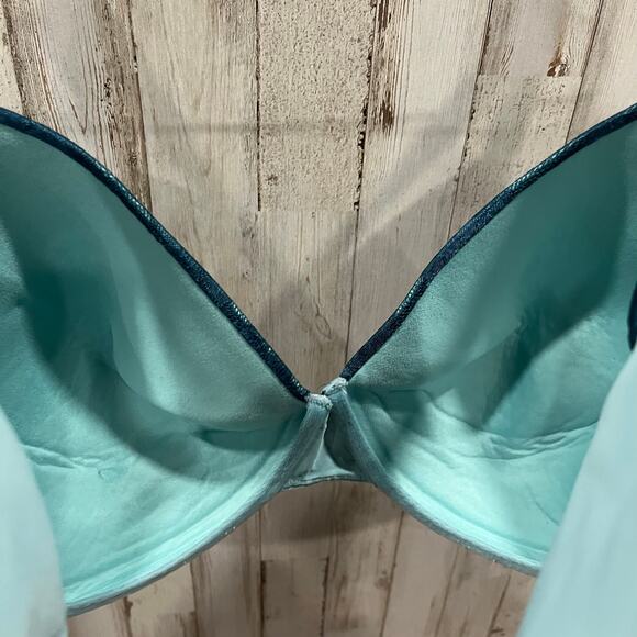 Cacique Blue Lace Floral Lightly Lined Full Coverage Bra Womens Size 44D - Picture 7 of 7